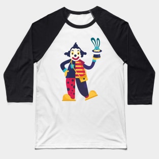 circus background clown rabbit hat magic icons Baseball T-Shirt